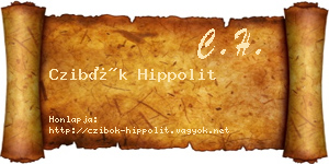 Czibók Hippolit névjegykártya